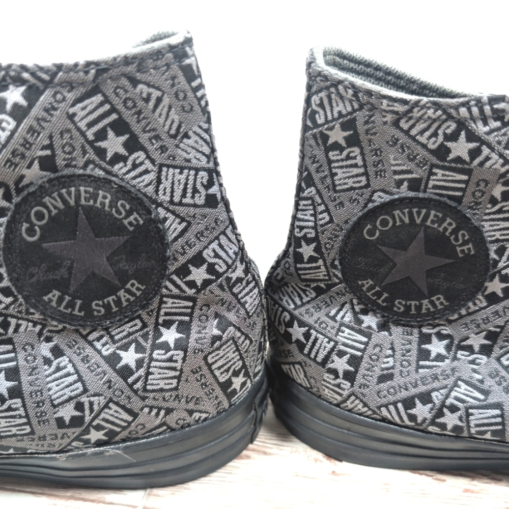 Converse Logo Play Black Mason High Top Sneakers Chuck Shoes Black Silver Men 9 - Picture 16 of 16